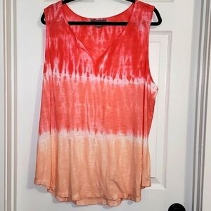 Natural Reflections tie dye tank top Sz 1X